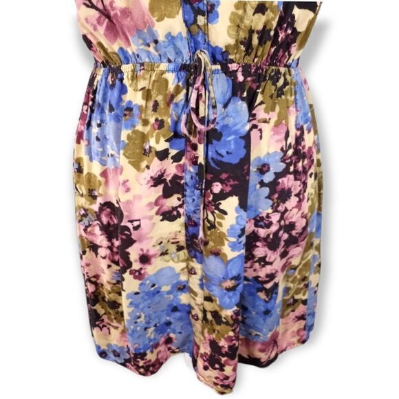 FULL TILT FLORAL PURPLE & CREAM RUFFLE DRESS SZ.M EUC - Picture 3 of 9